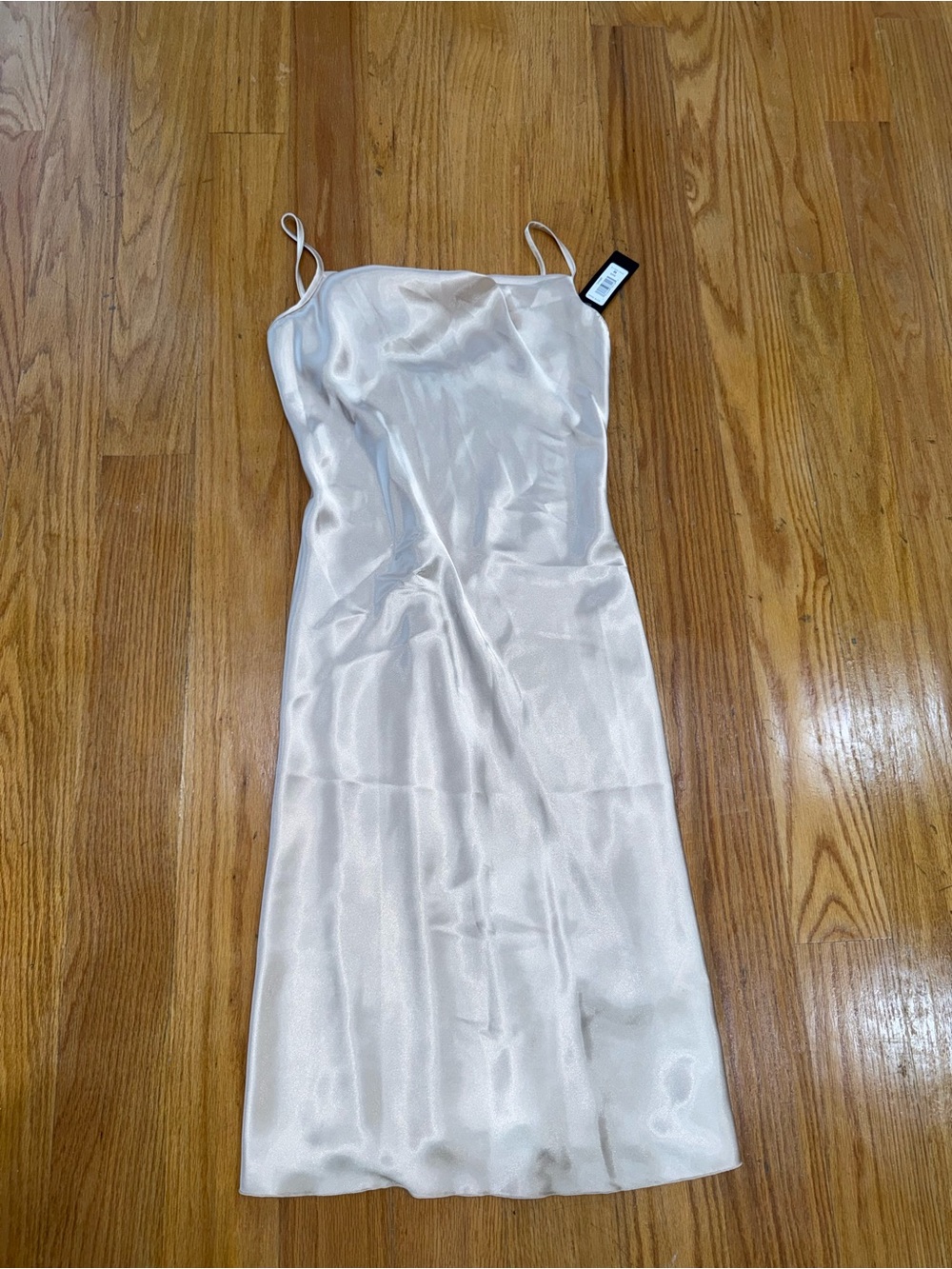 bebe Champagne Satin Slip Dress